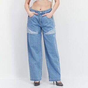 Adidas Originals Straight Leg Jeans – Clear Blue High-Waisted Size 2XS